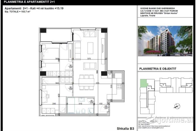 Shtepi ne shitje 2+1 ne Tirane - 166,000 Euro