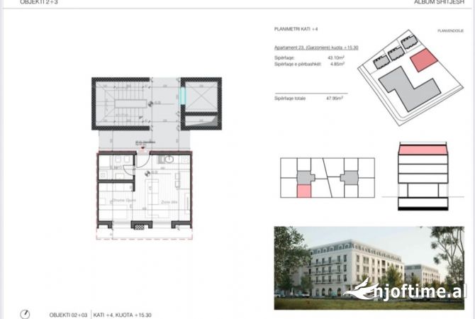 Shitet garsoniere ne Sauk, Rezidenca Porta Tirana e Re/ 76,720 €