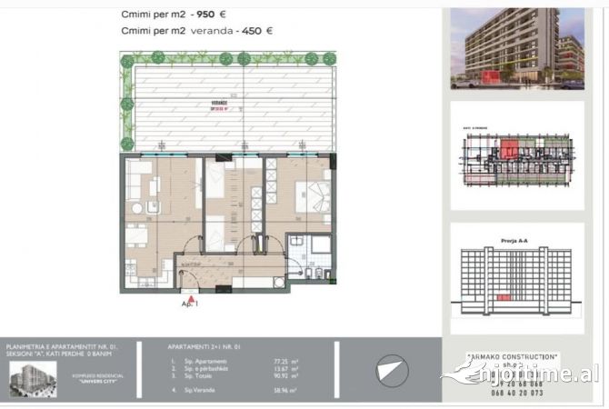 Casa in vendita 2+1 a Tirana - 114,000 Euro