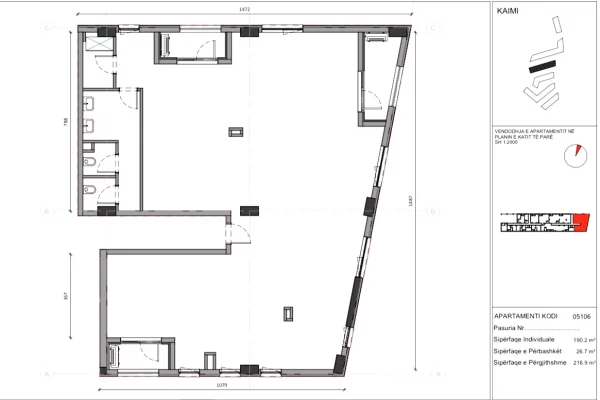 Business Property for Rent 1+1 in Tirana - 3,000 Euro