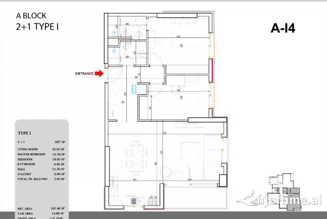Shtepi ne shitje 1+1 ne Tirane - 152,500 Euro
