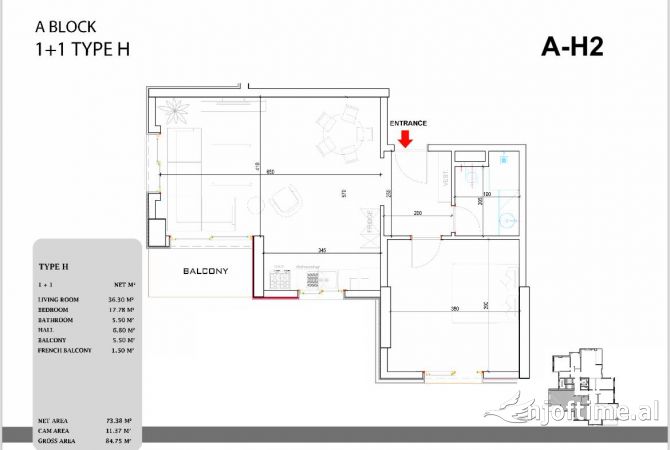 Shtepi ne shitje 1+1 ne Tirane - 152,500 Euro