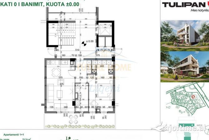 Shtepi ne shitje 1+1 ne Tirane - 201,500 Euro