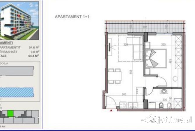 Shtepi ne shitje 1+1 ne Tirane - 77,300 Euro