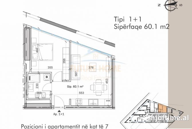 Shtepi ne shitje 1+1 ne Tirane - 109,250 Euro
