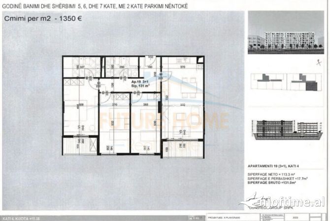 Apartment for sale in Tirana 3+1, Emty