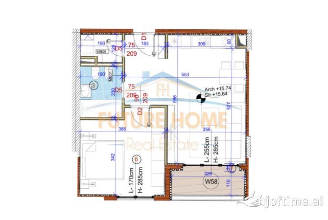 Shtepi ne shitje 1+1 ne Tirane - 123,500 Euro