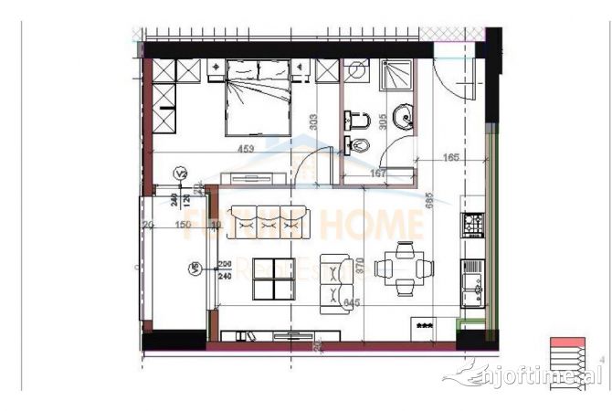 House for Sale 1+1 in Tirana - 103,200 Euro