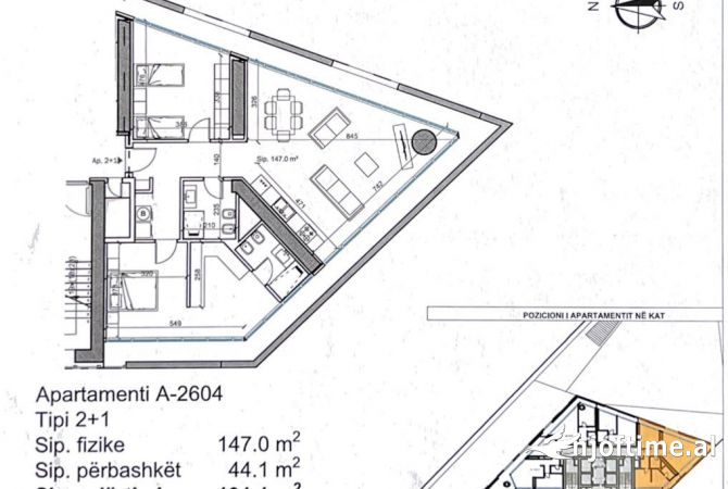 Shtepi ne shitje Apartament ne Tirane, 1+1, Mobilimi Bosh, pa mobiluar, Pagesa 201,080  Euro.