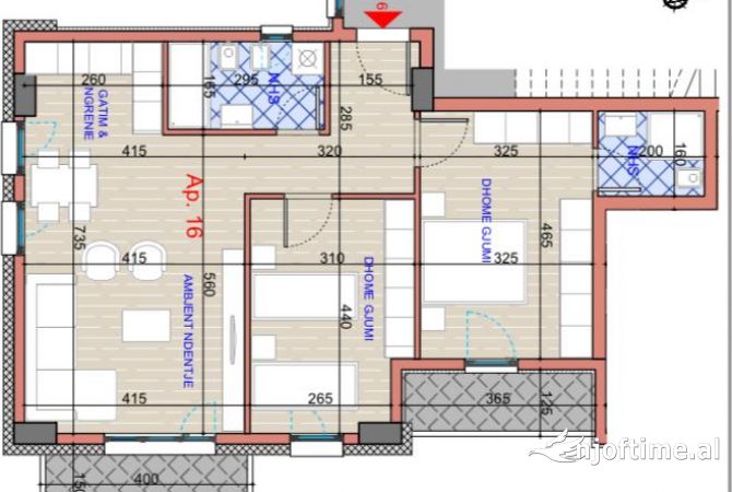Shtepi ne shitje Apartament ne Tirane, 2+1, Mobilimi Bosh, pa mobiluar, Pagesa 185,000  Euro.
