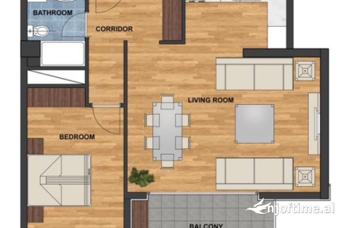 Shtepi ne shitje 1+1 ne Tirane - 155,000 Euro