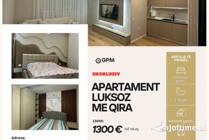 Shtepi me qera 2+1 ne Tirane - 1,300 Euro