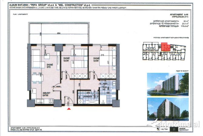 Shtepi ne shitje 2+1 ne Tirane - 147,420 Euro