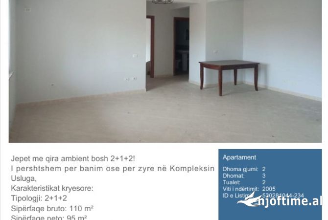Ambient biznesi me qera 3+1 ne Tirane - 450 Euro