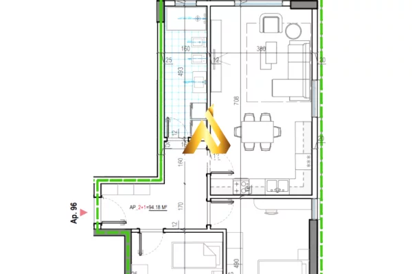 Shtepi ne shitje Apartament ne Tirane, 2+1, Mobilimi Bosh, pa mobiluar, Pagesa 87,000  Euro.