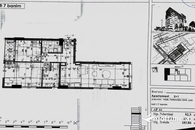 Shtepi ne shitje Apartament ne Tirane, 2+1, Mobilimi Bosh, pa mobiluar, Pagesa 169,000  Euro.