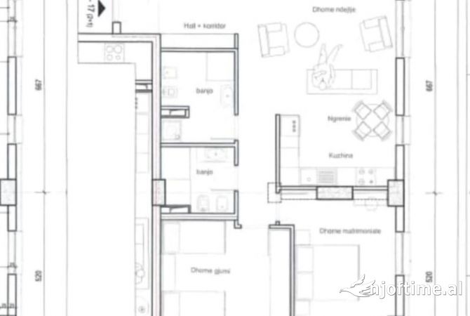 House for Rent 2+1 in Tirana - 1,200 Euro