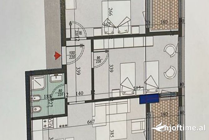 Shtepi ne shitje Apartament ne Tirane, 2+1, Mobilimi Bosh, pa mobiluar, Pagesa 177,000  Euro.