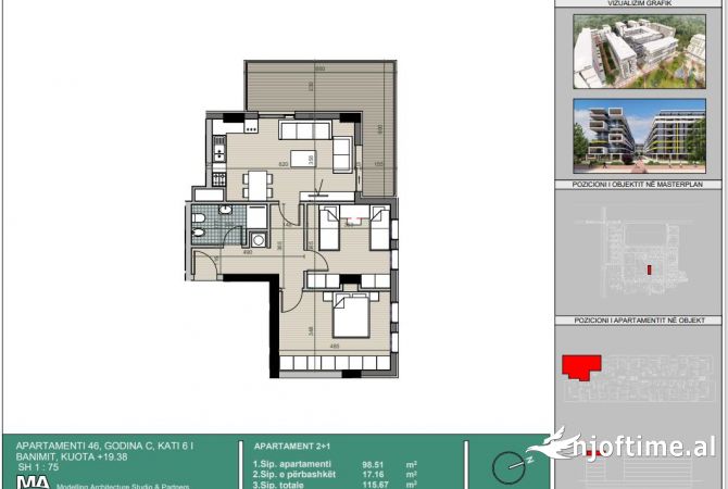 Shtepi ne shitje 2+1 ne Tirane - 92,300 Euro