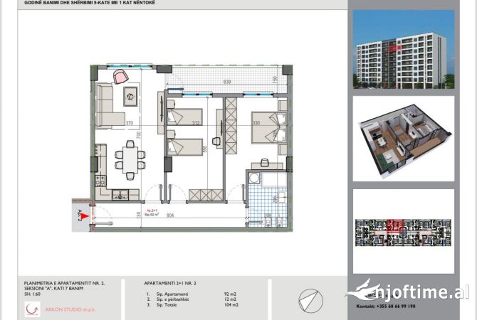 Shtepi ne shitje 2+1 ne Tirane - 78,000 Euro