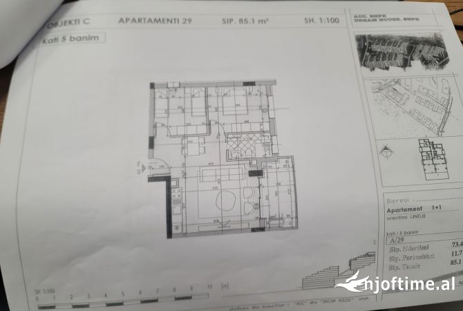 Shtepi ne shitje Apartament ne Tirane, 1+1, Mobilimi Bosh, pa mobiluar, Pagesa 158,000  Euro.