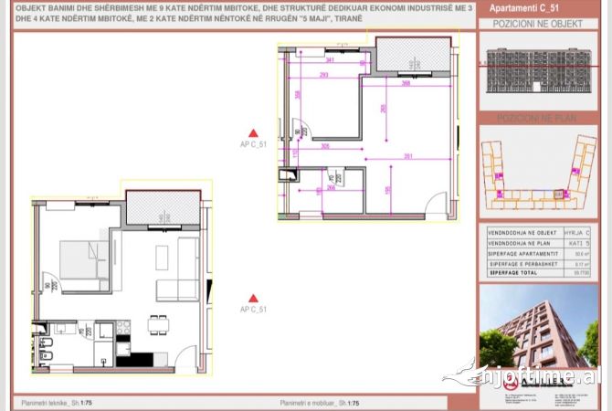 House for Sale 2+1 in Tirana - 90,000 Euro