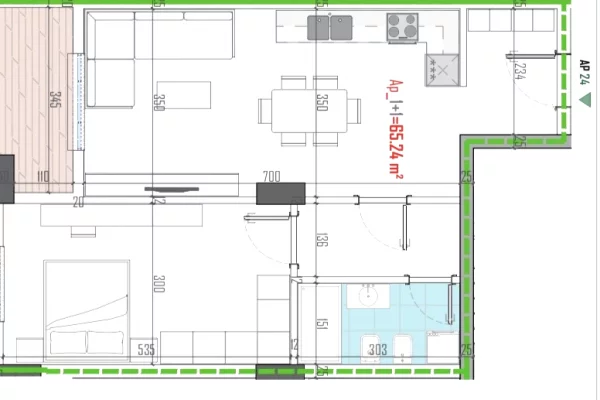 Shtepi ne shitje Apartament ne Tirane, 1+1, Mobilimi Bosh, pa mobiluar, Pagesa 87,000  Euro.