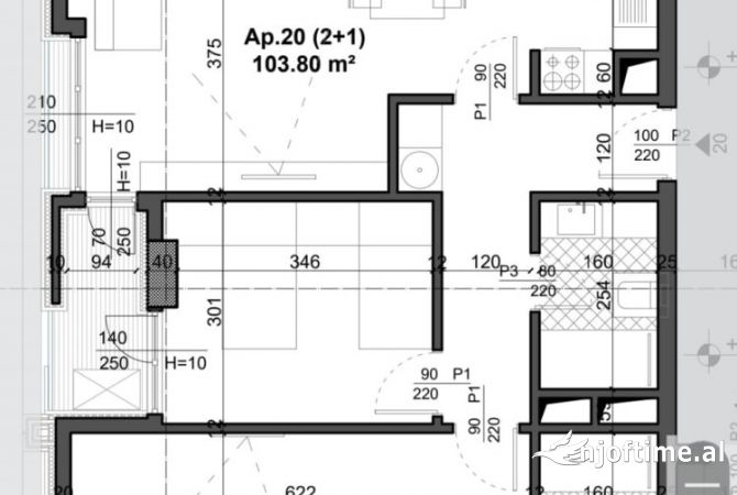 Shtepi ne shitje Apartament ne Tirane, 2+1, Mobilimi Bosh, pa mobiluar, Pagesa 140,131  Euro.