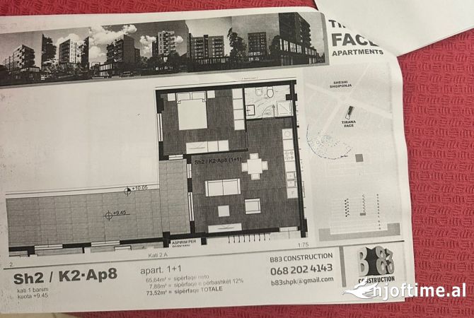 Shtepi ne shitje Apartament ne Tirane, 1+1, Mobilimi Bosh, pa mobiluar, Pagesa 117,000  Euro.