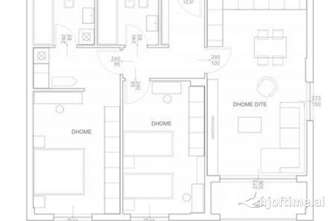 Shtepi ne shitje Apartament ne Tirane, 2+1, Mobilimi Bosh, pa mobiluar, Pagesa 250,000  Euro.