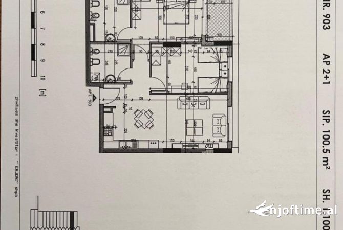 Shtepi ne shitje Apartament ne Tirane, 2+1, Mobilimi Bosh, pa mobiluar, Pagesa 153,000  Euro.