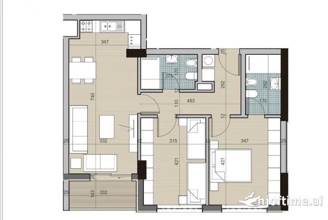 Shtepi ne shitje 2+1 ne Tirane - 105,000 Euro