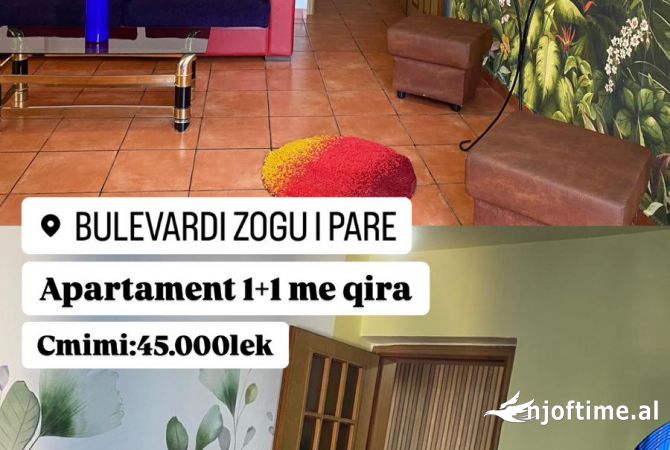 Shtepi me qera 1+1 ne Tirane - 45,000 Leke