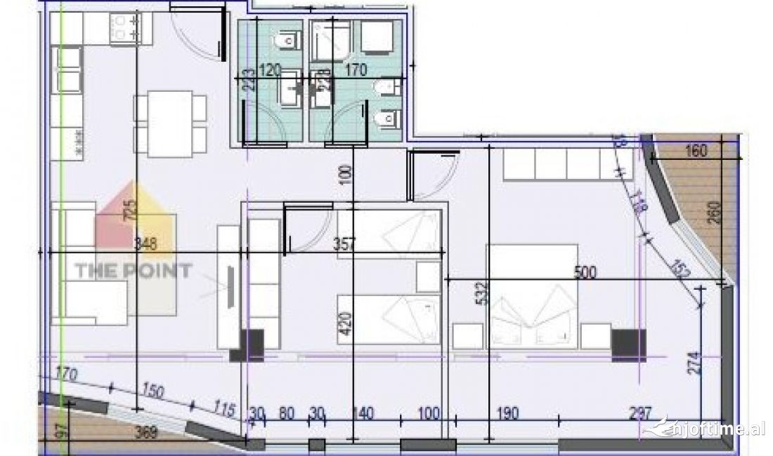 Shtepi ne shitje Apartament ne Tirane, 2+1, Mobilimi Bosh, pa mobiluar, Pagesa 230,000  Euro.