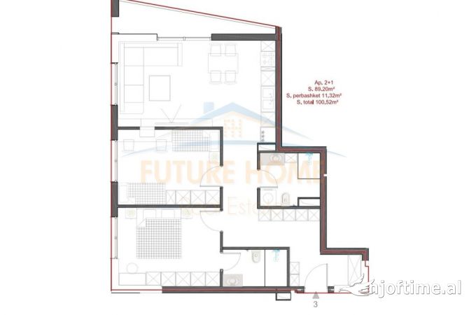 Shtepi ne shitje 2+1 ne Tirane - 275,000 Euro