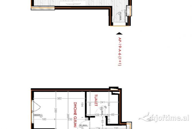 Shtepi ne shitje Apartament ne Tirane, 1+1, Mobilimi Bosh, pa mobiluar, Pagesa 180,700  Euro.