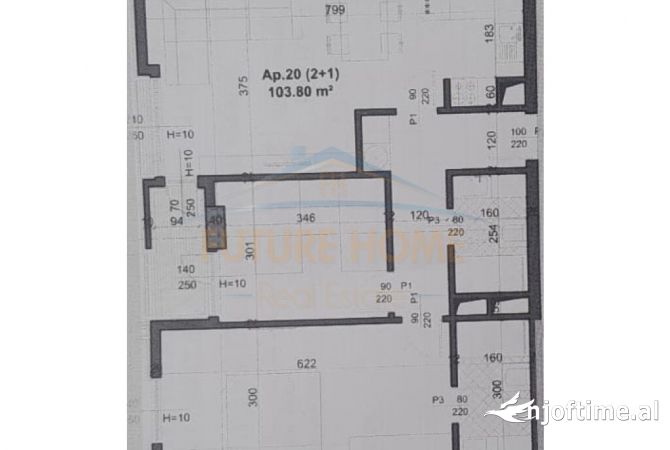 Shtepi ne shitje Apartament ne Tirane, 2+1, Mobilimi Bosh, pa mobiluar, Pagesa 157,000  Euro.