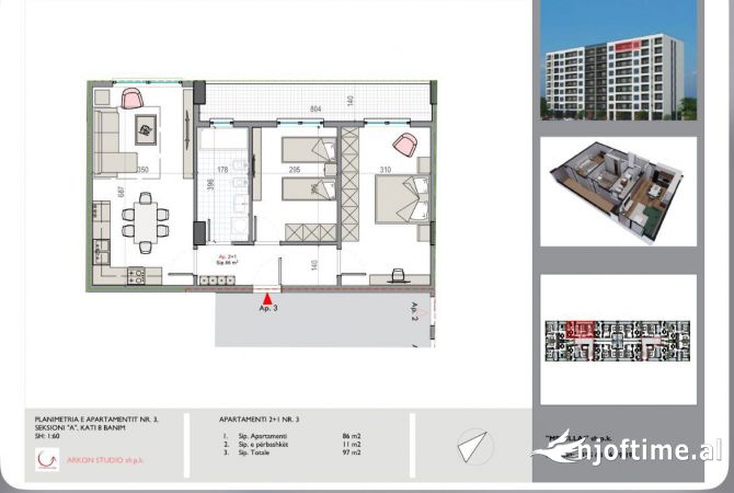 Shtepi ne shitje 2+1 ne Tirane - 85,000 Euro