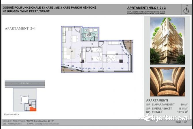 Shtepi ne shitje 2+1 ne Tirane - 230,000 Euro