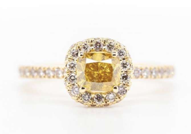 Unaze me Diamant te Verdhe e Pa Perdorur