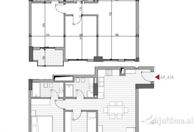 Shtepi ne shitje Apartament ne Tirane, 2+1, Mobilimi Bosh, pa mobiluar, Pagesa 138,180  Euro.