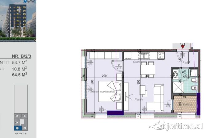 House for Sale 1+1 in Tirana - 86,500 Euro
