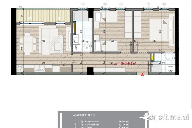 Shtepi ne shitje 2+1 ne Tirane - 85,936 Euro