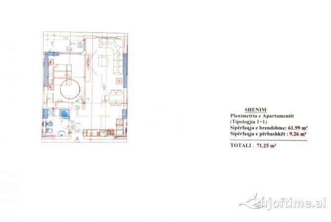 Shtepi ne shitje Apartament ne Tirane, 1+1, Mobilimi Bosh, pa mobiluar, Pagesa 62,700  Euro.