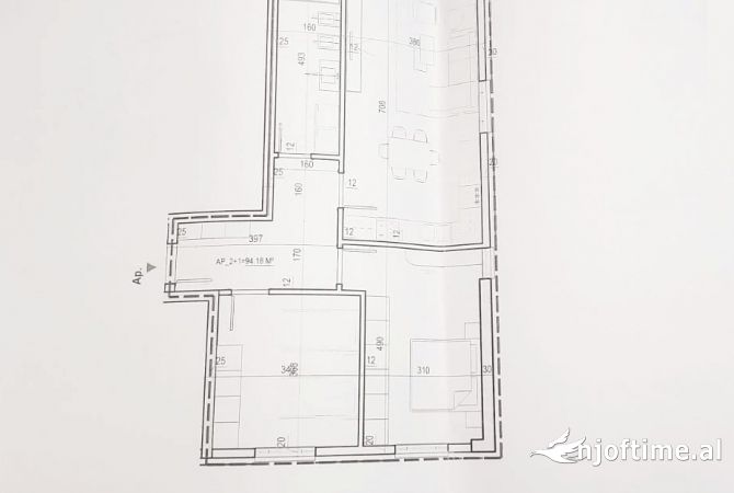 Shtepi ne shitje Apartament ne Tirane, 2+1, Mobilimi Bosh, pa mobiluar, Pagesa 87,024  Euro.