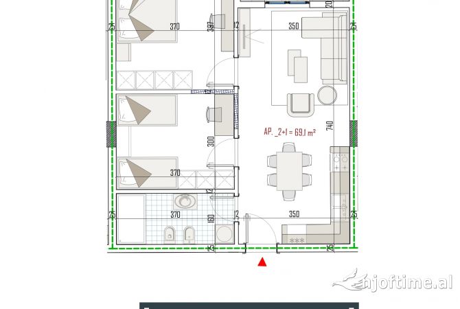 Shtepi ne shitje 2+1 ne Tirane - 76,152 Euro