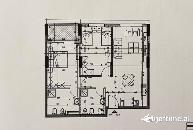 Shtepi ne shitje Apartament ne Tirane, 2+1, Mobilimi Bosh, pa mobiluar, Pagesa 160,000  Euro.