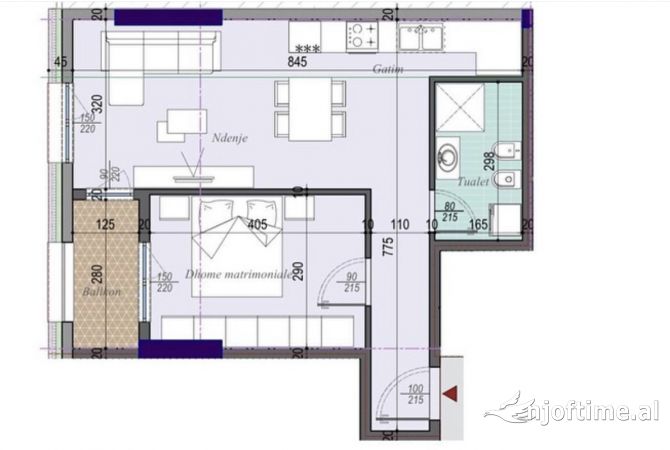 Shtepi ne shitje Apartament ne Tirane, 1+1, Mobilimi Bosh, pa mobiluar, Pagesa 90,000  Euro.