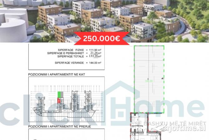 Shtepi ne shitje 3+1 ne Tirane - 250,000 Euro