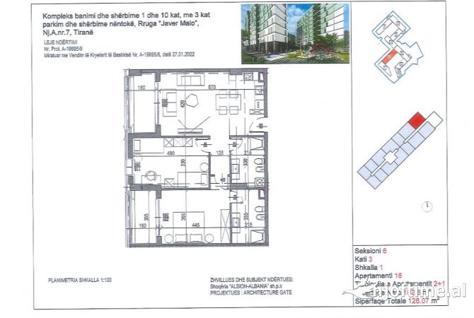 Shtepi ne shitje 2+1 ne Tirane - 214,319 Euro